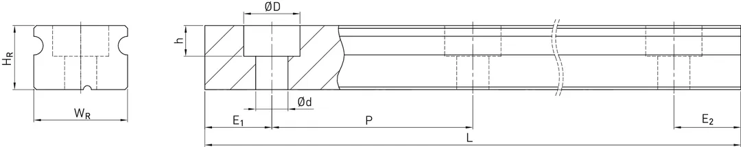 Prowadnica MGWR9R 50HM 10/10